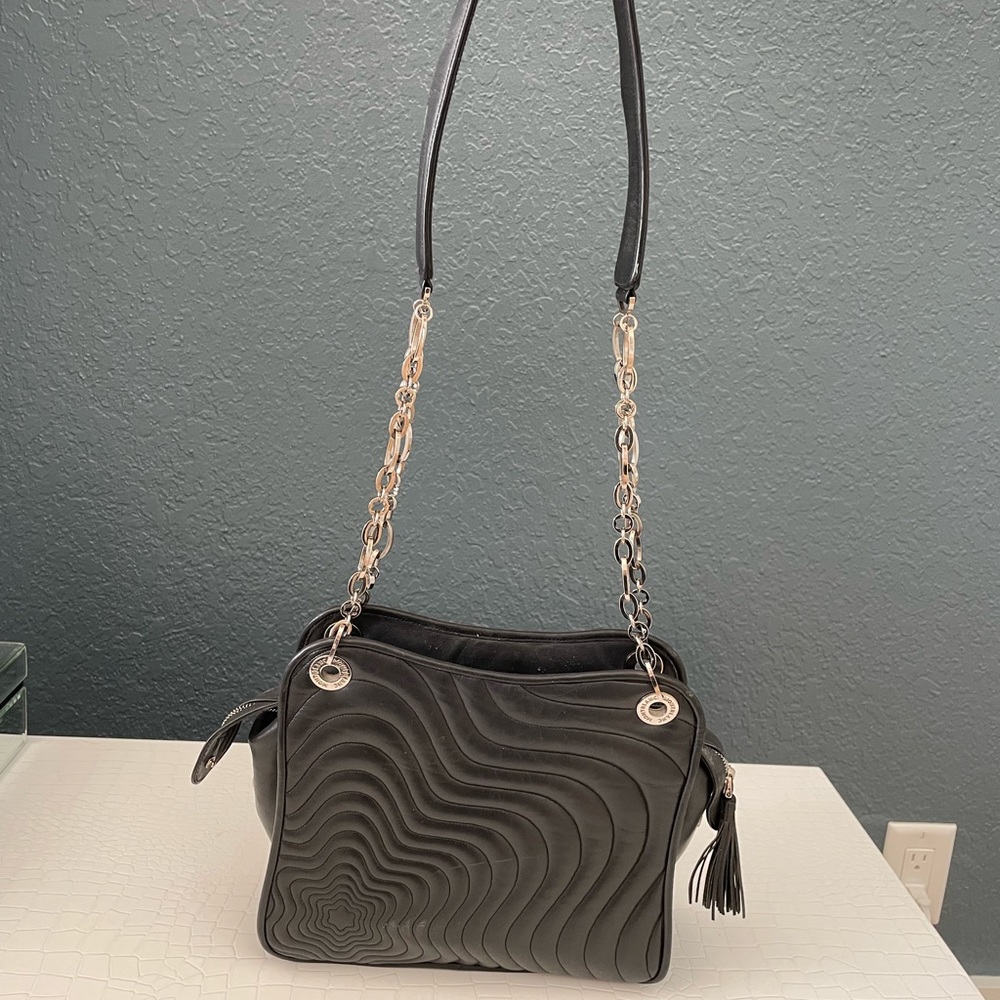 Montblanc black leather bag